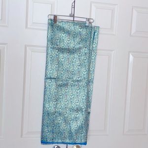 Indian Saree Sari gold and blue dress material